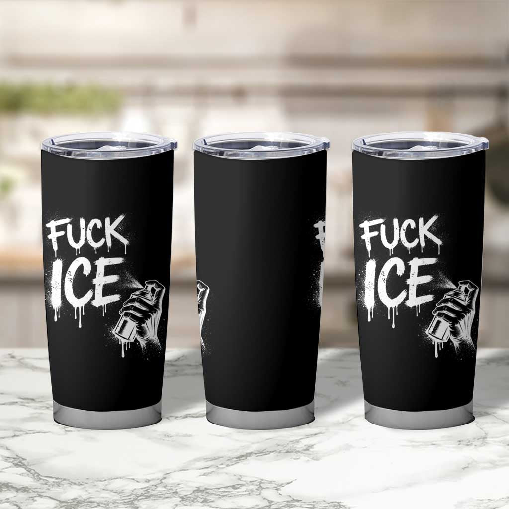 Fck Ice Tumbler Cup Vintage Graffiti No Human is Illegal