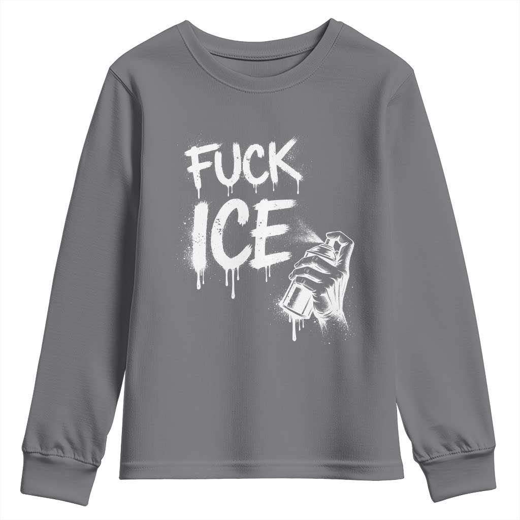 Fck Ice Youth Sweatshirt Vintage Graffiti No Human is Illegal