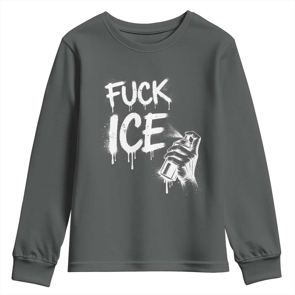 Fck Ice Youth Sweatshirt Vintage Graffiti No Human is Illegal