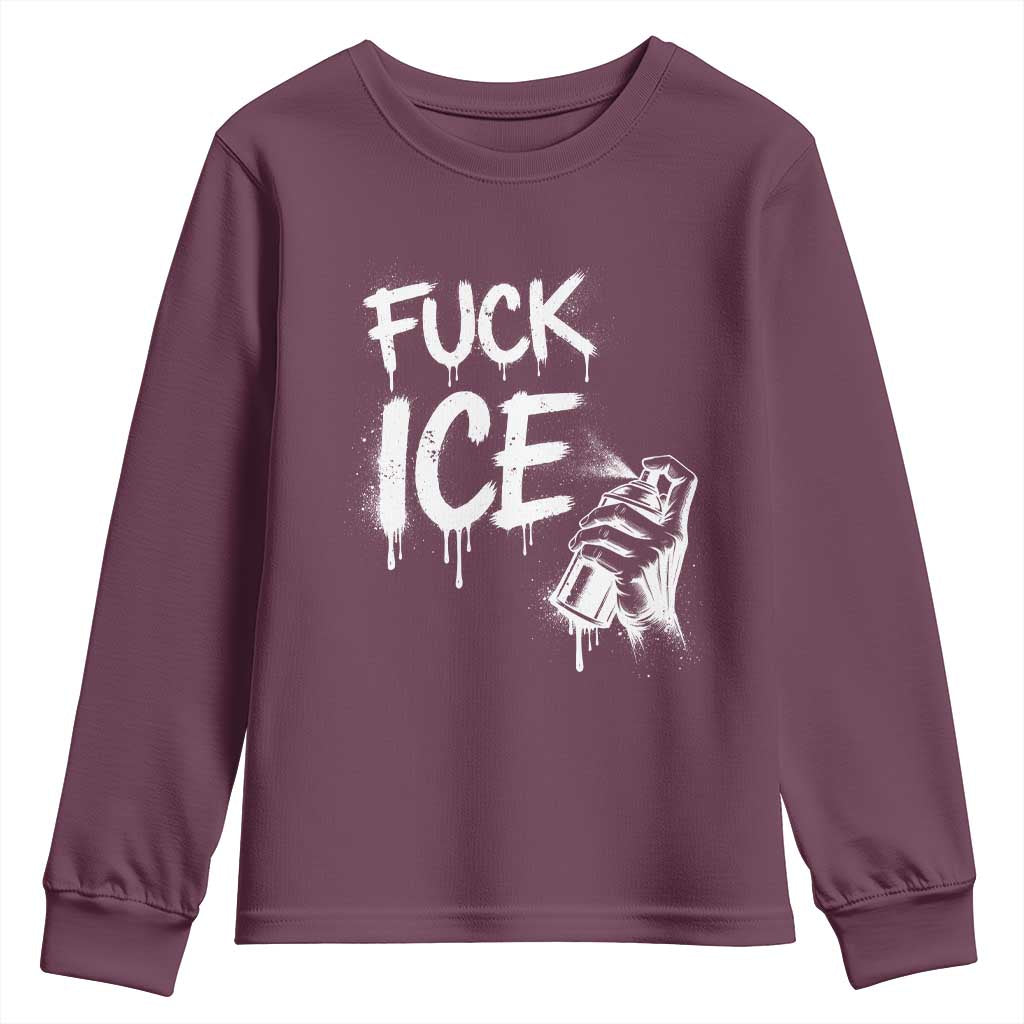 Fck Ice Youth Sweatshirt Vintage Graffiti No Human is Illegal