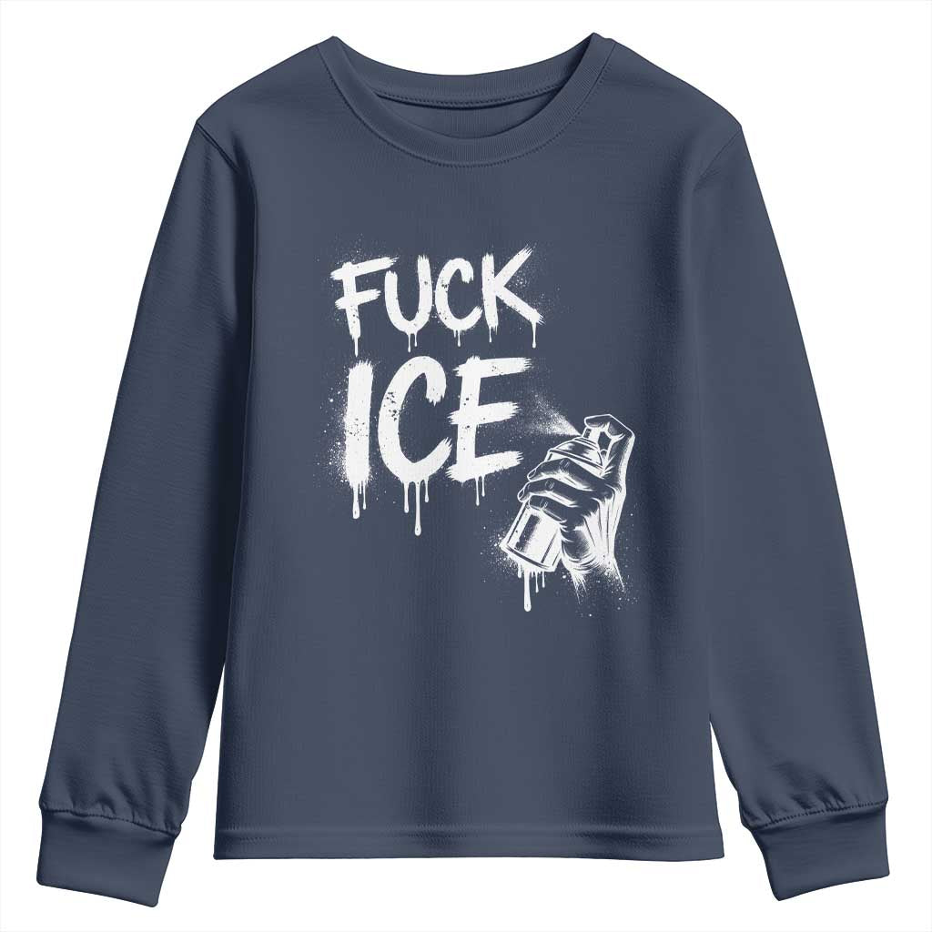 Fck Ice Youth Sweatshirt Vintage Graffiti No Human is Illegal