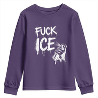 Fck Ice Youth Sweatshirt Vintage Graffiti No Human is Illegal