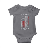 Ice Out No Human Is Illegal Baby Onesie Vintage Old 1776 US Flag