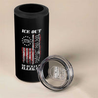 Ice Out No Human Is Illegal 4 in 1 Can Cooler Tumbler Vintage Old 1776 US Flag