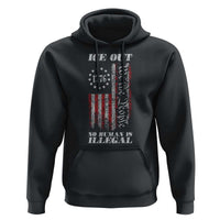 Ice Out No Human Is Illegal Hoodie Vintage Old 1776 US Flag