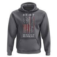 Ice Out No Human Is Illegal Hoodie Vintage Old 1776 US Flag