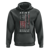 Ice Out No Human Is Illegal Hoodie Vintage Old 1776 US Flag