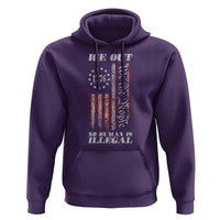 Ice Out No Human Is Illegal Hoodie Vintage Old 1776 US Flag