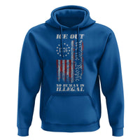 Ice Out No Human Is Illegal Hoodie Vintage Old 1776 US Flag