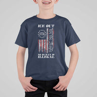 Ice Out No Human Is Illegal T Shirt For Kid Vintage Old 1776 US Flag