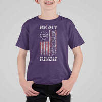 Ice Out No Human Is Illegal T Shirt For Kid Vintage Old 1776 US Flag