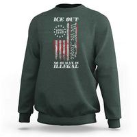 Ice Out No Human Is Illegal Sweatshirt Vintage Old 1776 US Flag