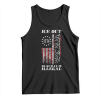 Ice Out No Human Is Illegal Tank Top Vintage Old 1776 US Flag
