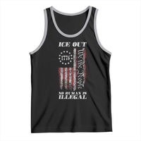 Ice Out No Human Is Illegal Tank Top Vintage Old 1776 US Flag