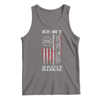 Ice Out No Human Is Illegal Tank Top Vintage Old 1776 US Flag