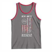 Ice Out No Human Is Illegal Tank Top Vintage Old 1776 US Flag