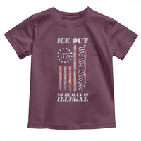 Ice Out No Human Is Illegal Toddler T Shirt Vintage Old 1776 US Flag