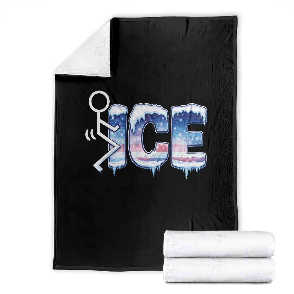 Fck Ice Throw Blanket Sarcastic Immigration Protest