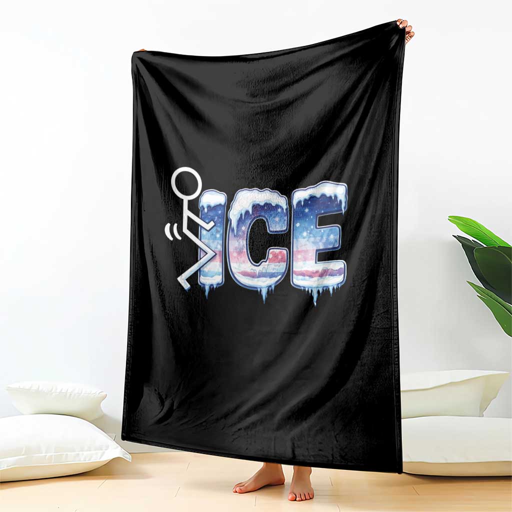 Fck Ice Throw Blanket Sarcastic Immigration Protest