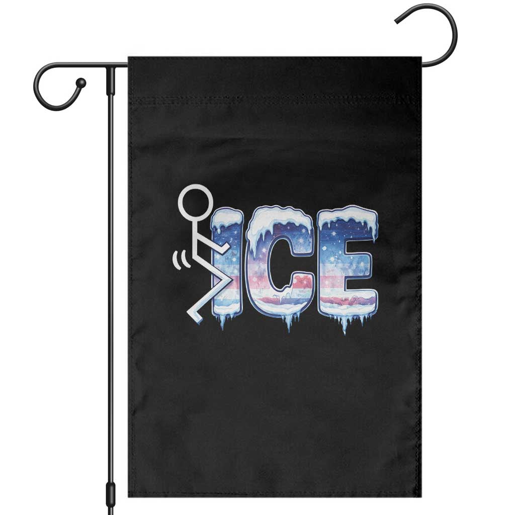 Fck Ice Garden Flag Sarcastic Immigration Protest