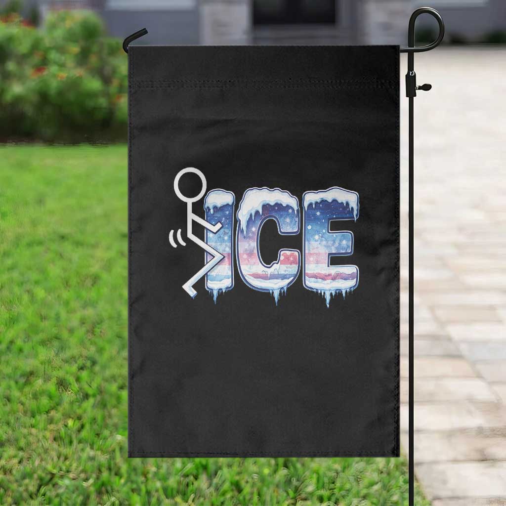 Fck Ice Garden Flag Sarcastic Immigration Protest