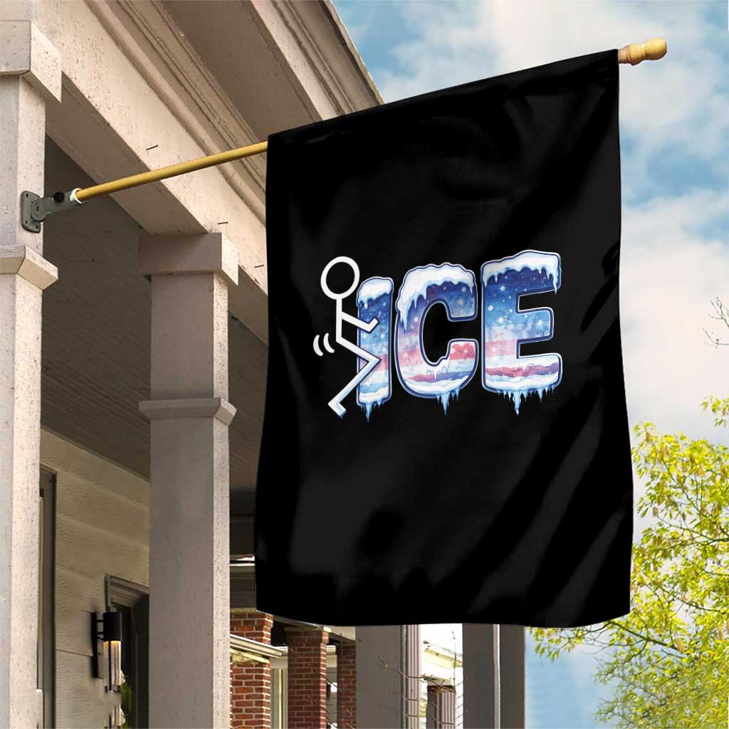Fck Ice Garden Flag Sarcastic Immigration Protest