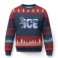 Fck Ice Ugly Christmas Sweater Sarcastic Immigration Protest