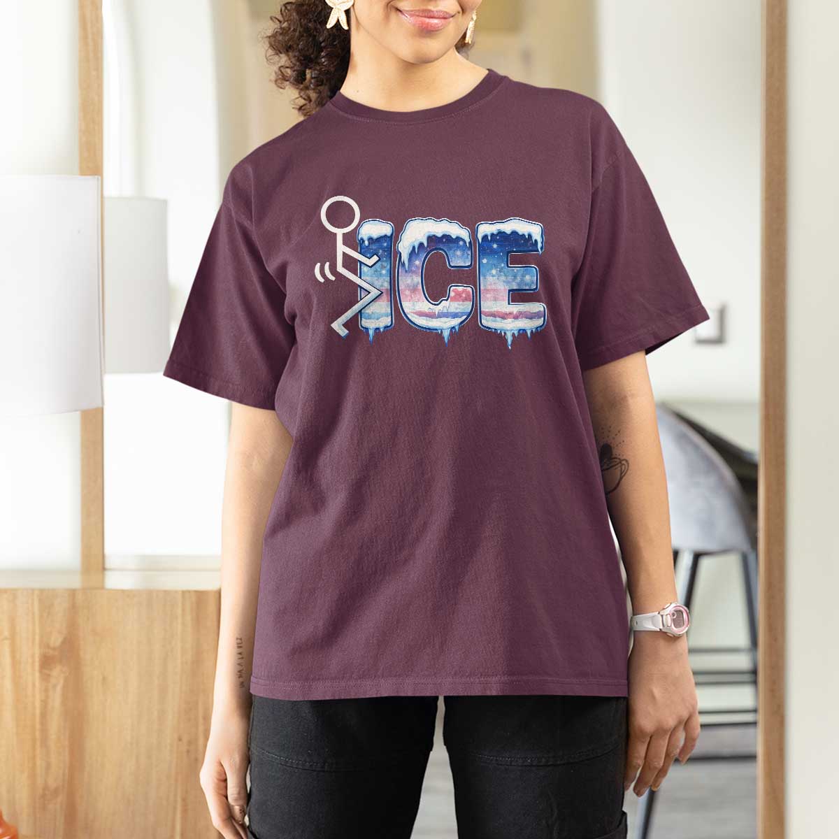 Fck Ice T Shirt For Women Sarcastic Immigration Protest