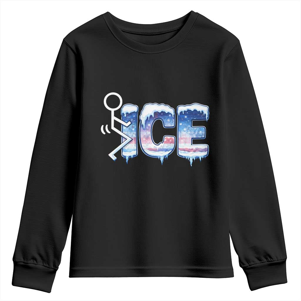 Fck Ice Youth Sweatshirt Sarcastic Immigration Protest