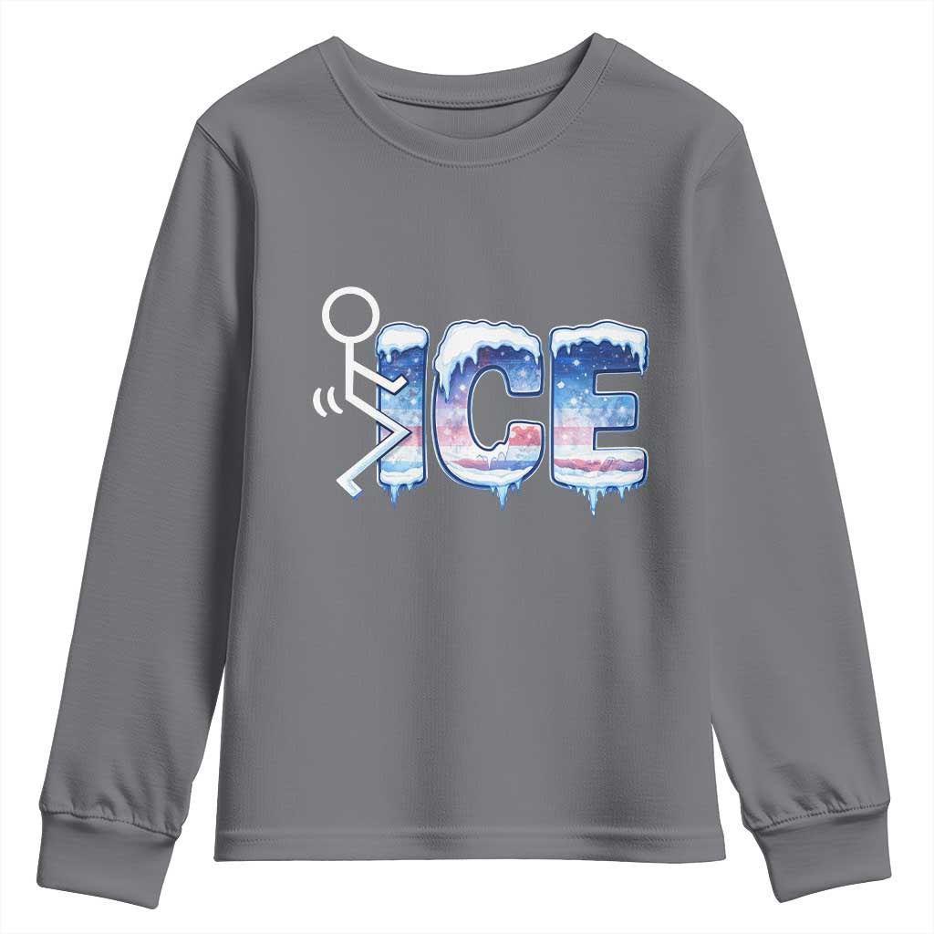 Fck Ice Youth Sweatshirt Sarcastic Immigration Protest