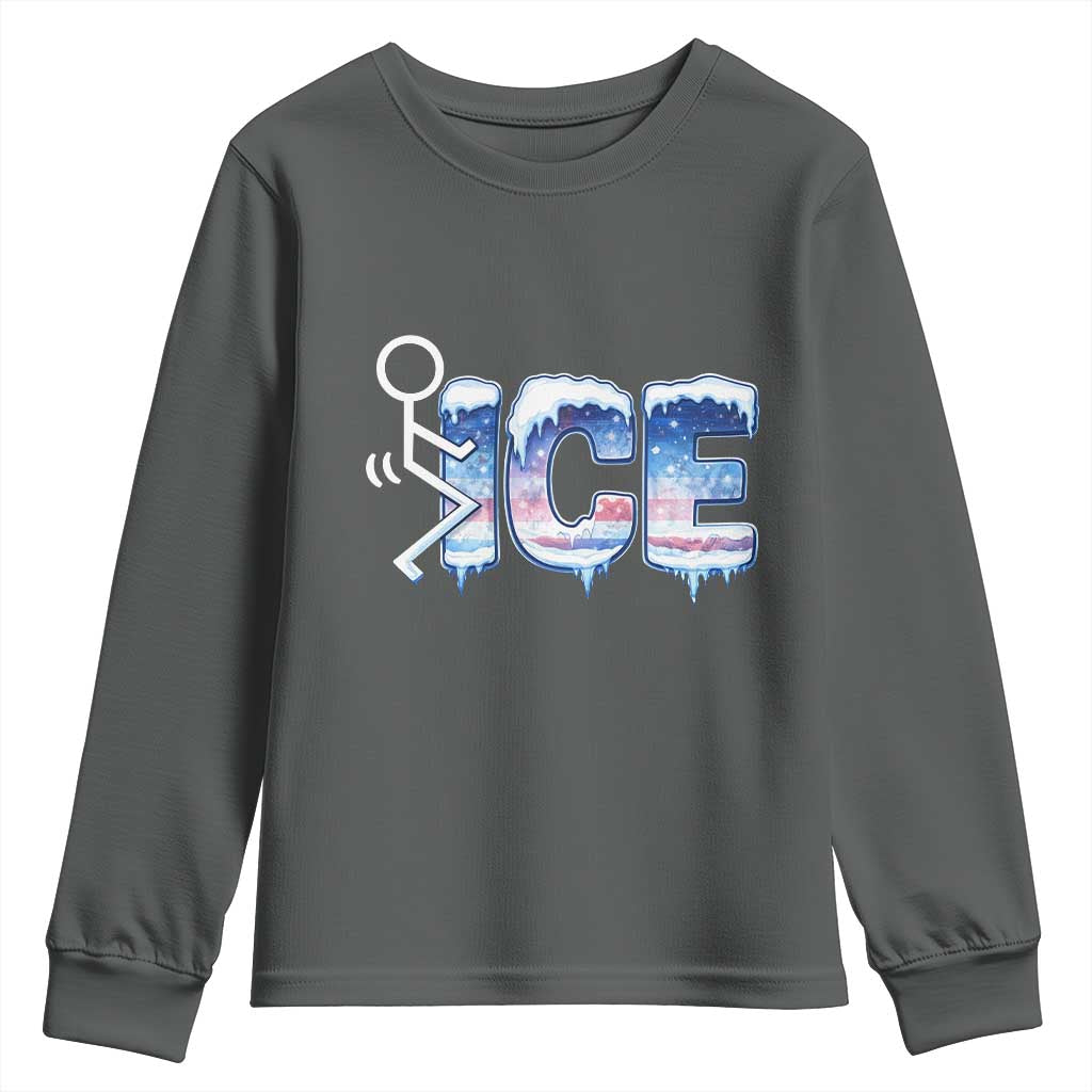Fck Ice Youth Sweatshirt Sarcastic Immigration Protest