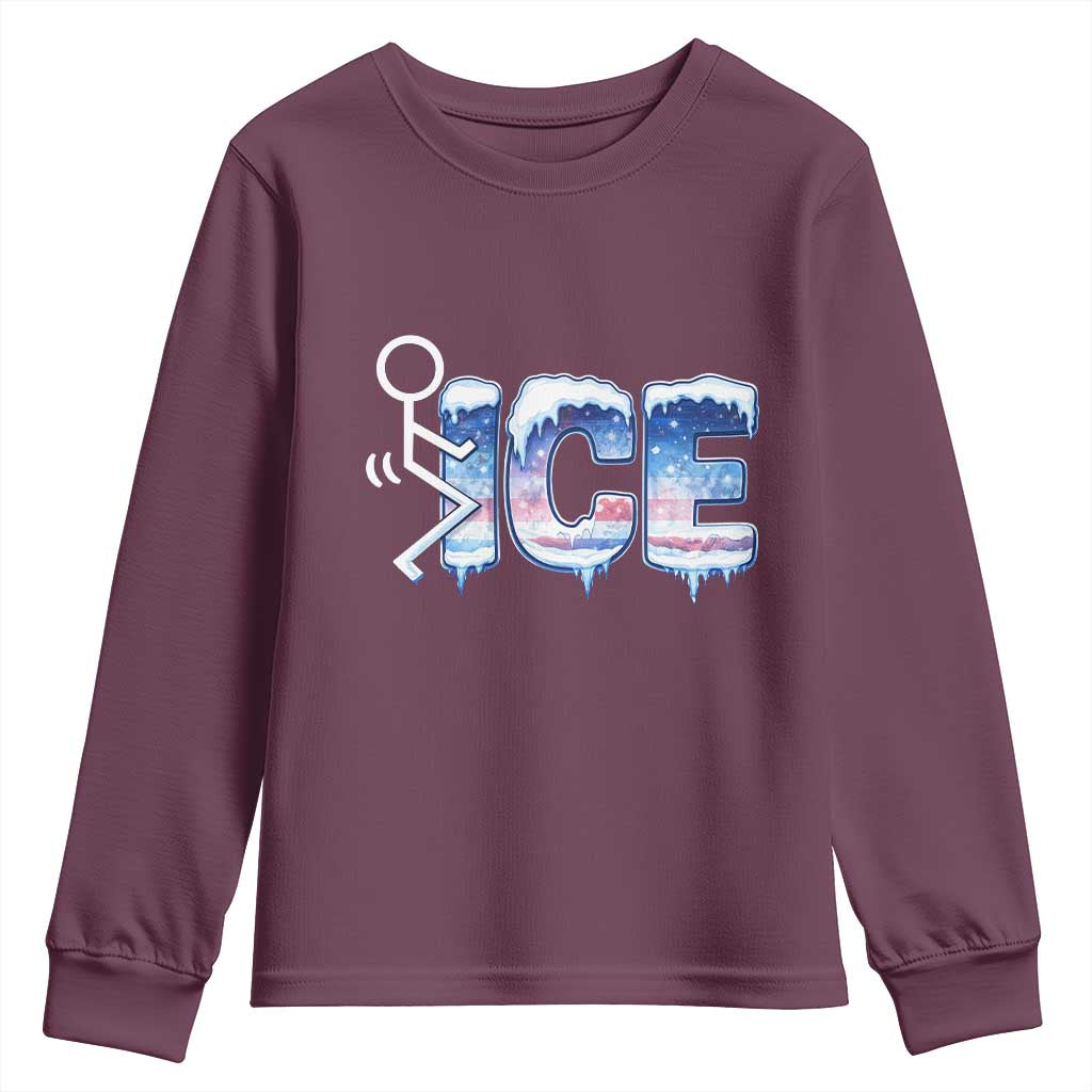 Fck Ice Youth Sweatshirt Sarcastic Immigration Protest