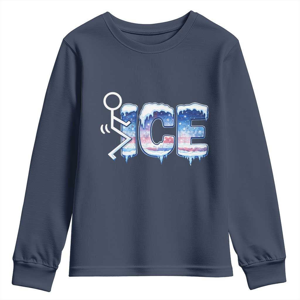 Fck Ice Youth Sweatshirt Sarcastic Immigration Protest