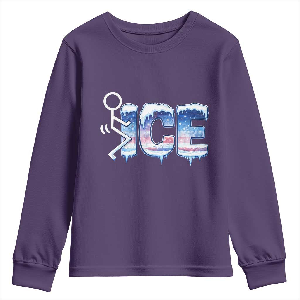 Fck Ice Youth Sweatshirt Sarcastic Immigration Protest