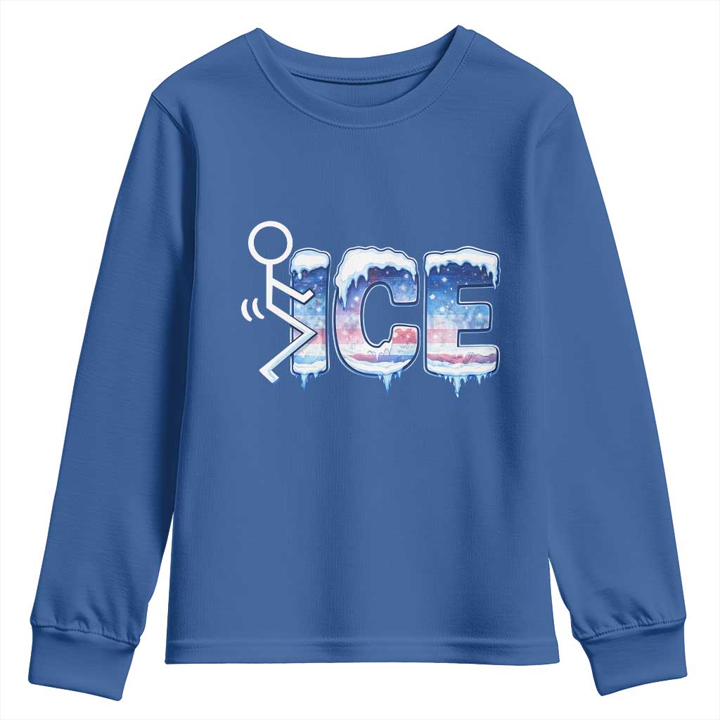 Fck Ice Youth Sweatshirt Sarcastic Immigration Protest