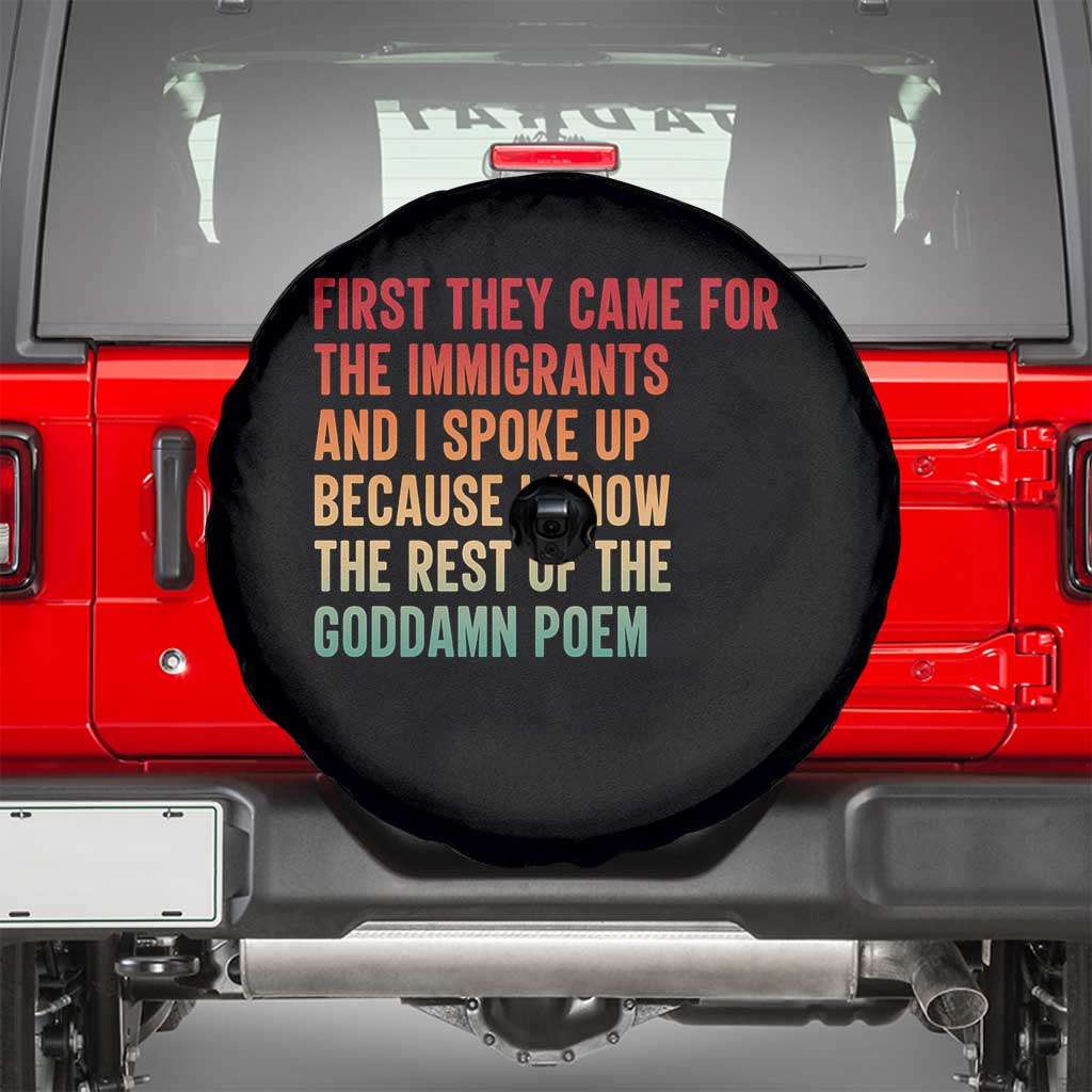 First They Came For The Immigrants Spare Tire Cover Retro Human Rights Protest