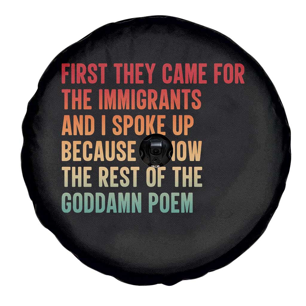 First They Came For The Immigrants Spare Tire Cover Retro Human Rights Protest