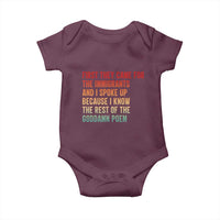 First They Came For The Immigrants Baby Onesie Retro Human Rights Protest