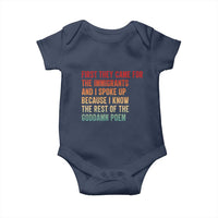 First They Came For The Immigrants Baby Onesie Retro Human Rights Protest