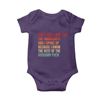 First They Came For The Immigrants Baby Onesie Retro Human Rights Protest