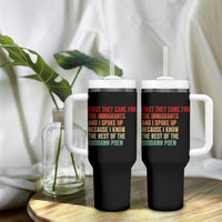 First They Came For The Immigrants Tumbler With Handle Retro Human Rights Protest