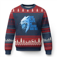 Crush Ice Ugly Christmas Sweater Wolf Human Rights Protest