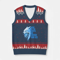 Crush Ice V-Neck Knit Sweater Vest Wolf Human Rights Protest