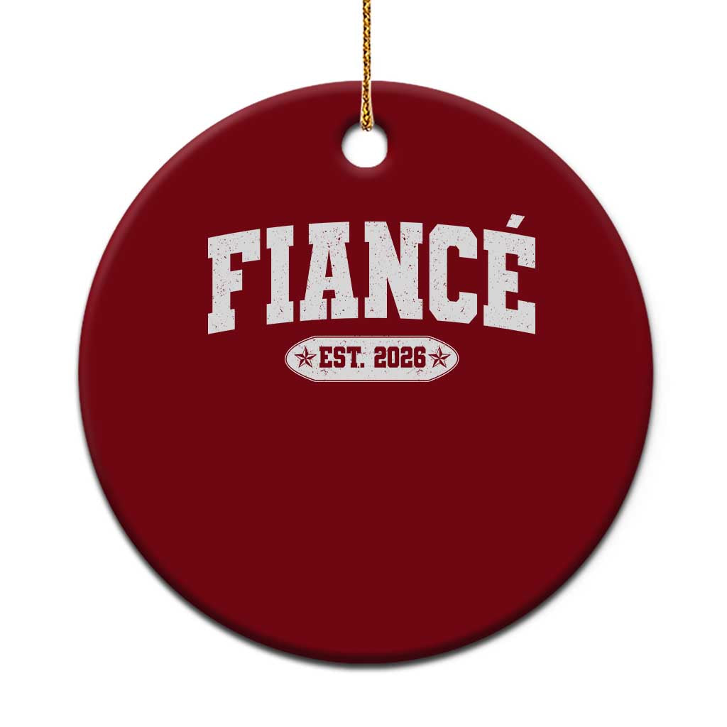 Fiance Est 2026 Ceramic Ornament Future Mr. and Mrs. Boyfriend Engagement Gift