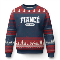Fiance Est 2026 Ugly Christmas Sweater Future Mr. and Mrs. Boyfriend Engagement Gift