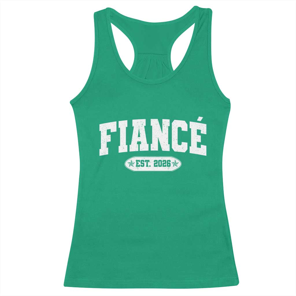 Fiance Est 2026 Racerback Tank Top Future Mr. and Mrs. Boyfriend Engagement Gift