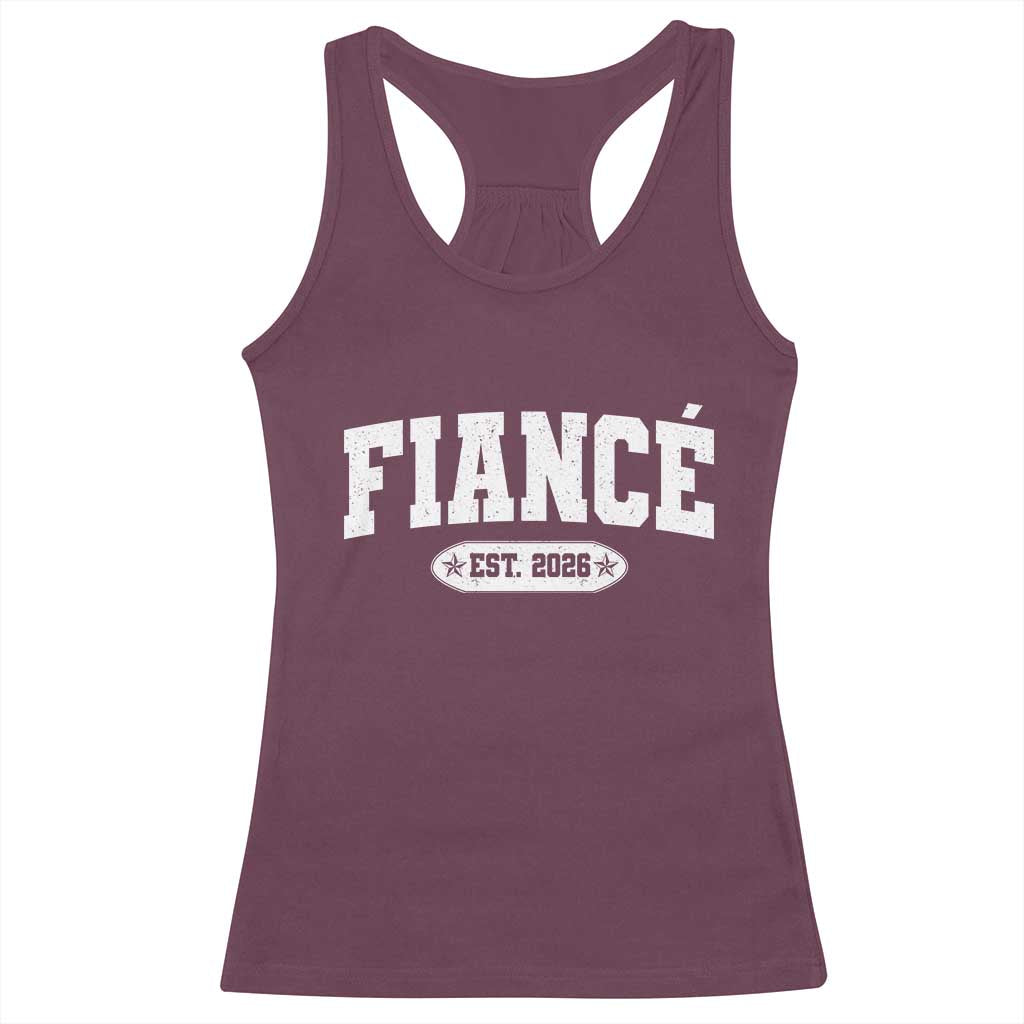 Fiance Est 2026 Racerback Tank Top Future Mr. and Mrs. Boyfriend Engagement Gift