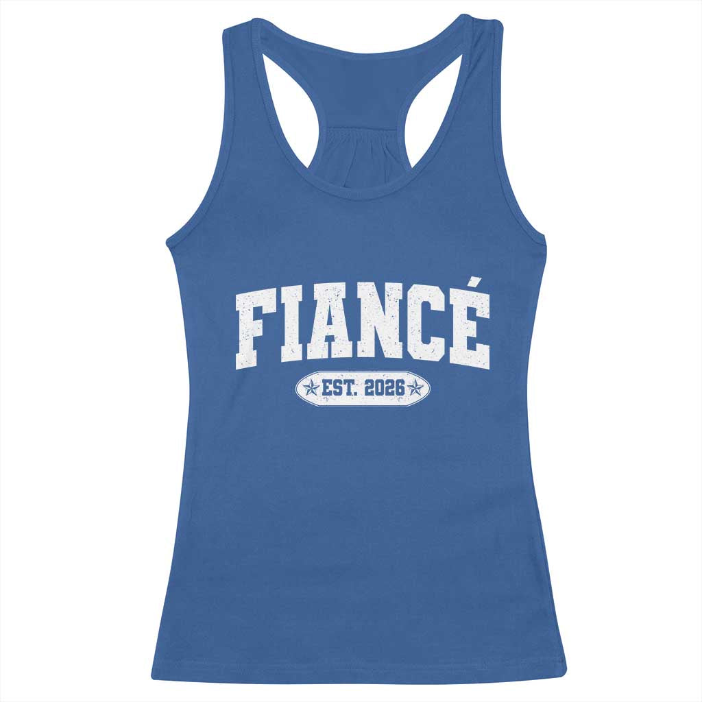 Fiance Est 2026 Racerback Tank Top Future Mr. and Mrs. Boyfriend Engagement Gift