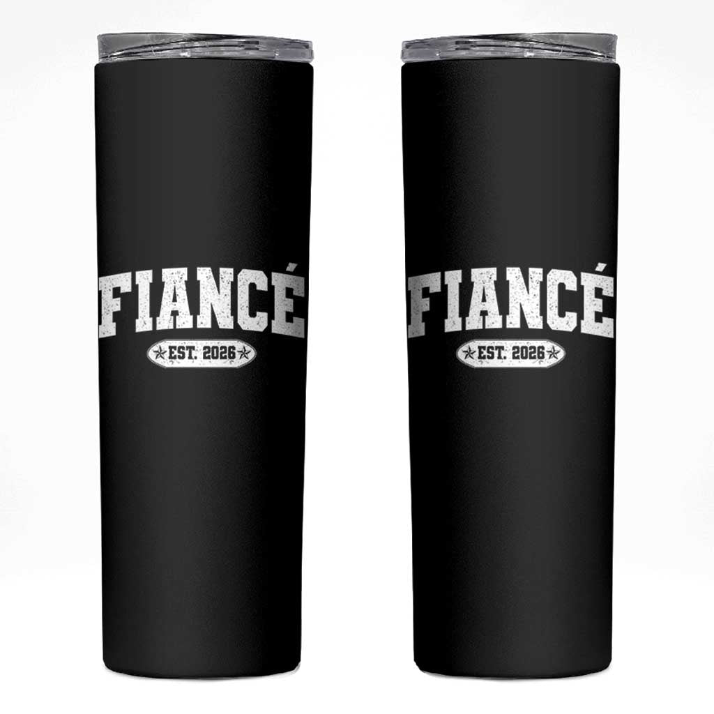Fiance Est 2026 Skinny Tumbler Future Mr. and Mrs. Boyfriend Engagement Gift