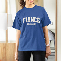 Fiance Est 2026 T Shirt For Women Future Mr. and Mrs. Boyfriend Engagement Gift
